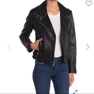 BCBG Black Moto Leather Jacket XS